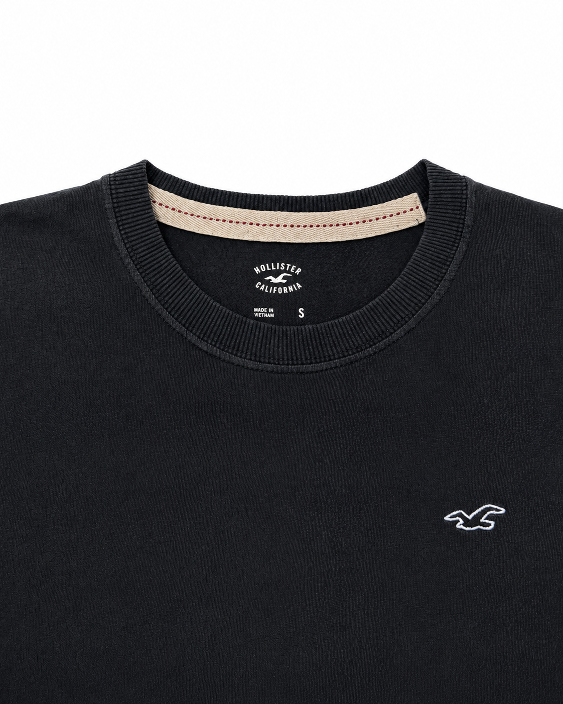 Polo Hollister Negro Acid Wash