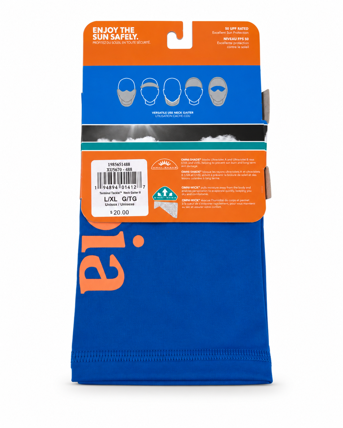 Balaclava Columbia PFG azul con naranja