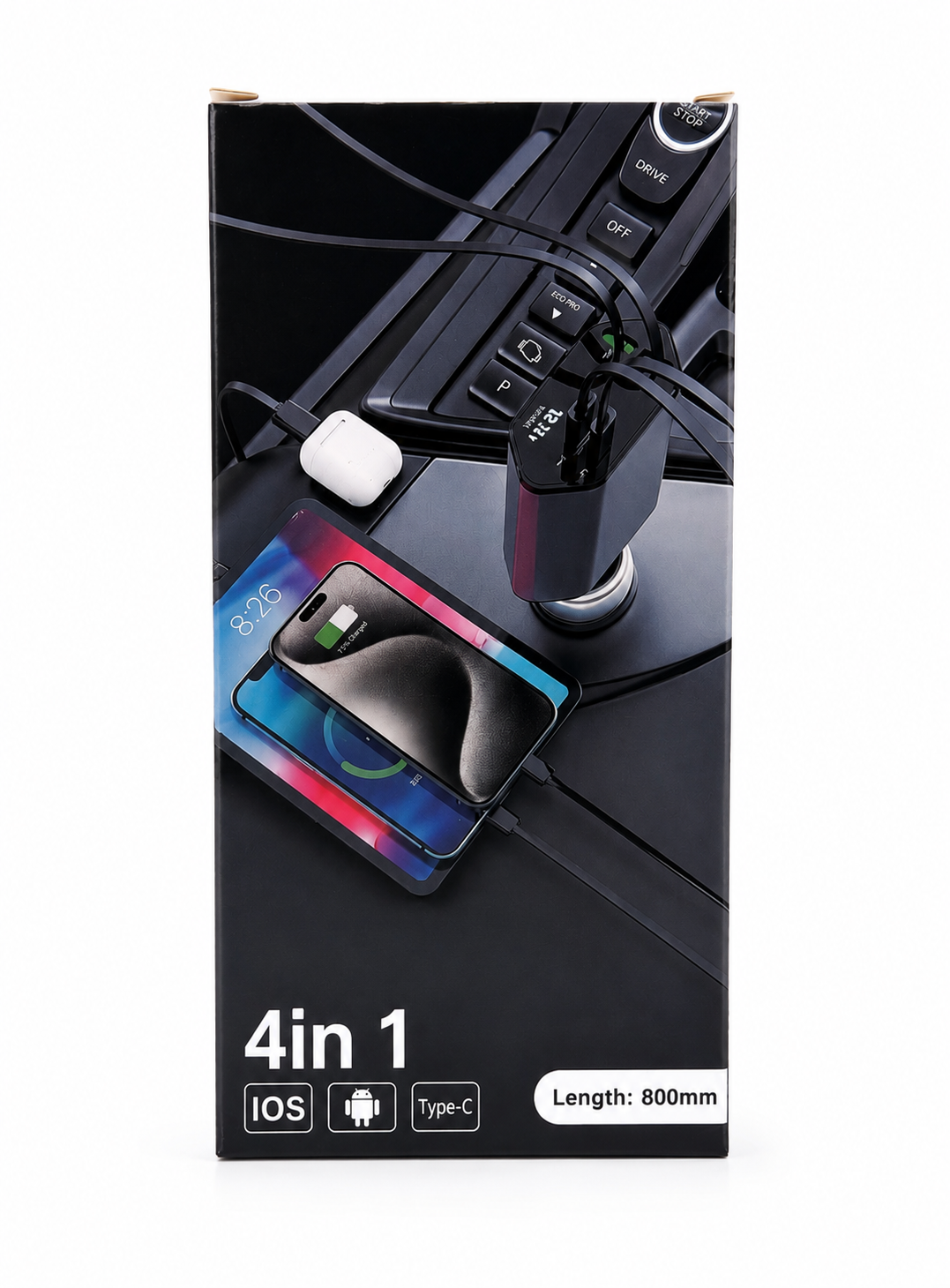 Cargador Retráctil Para Auto 4 en 1