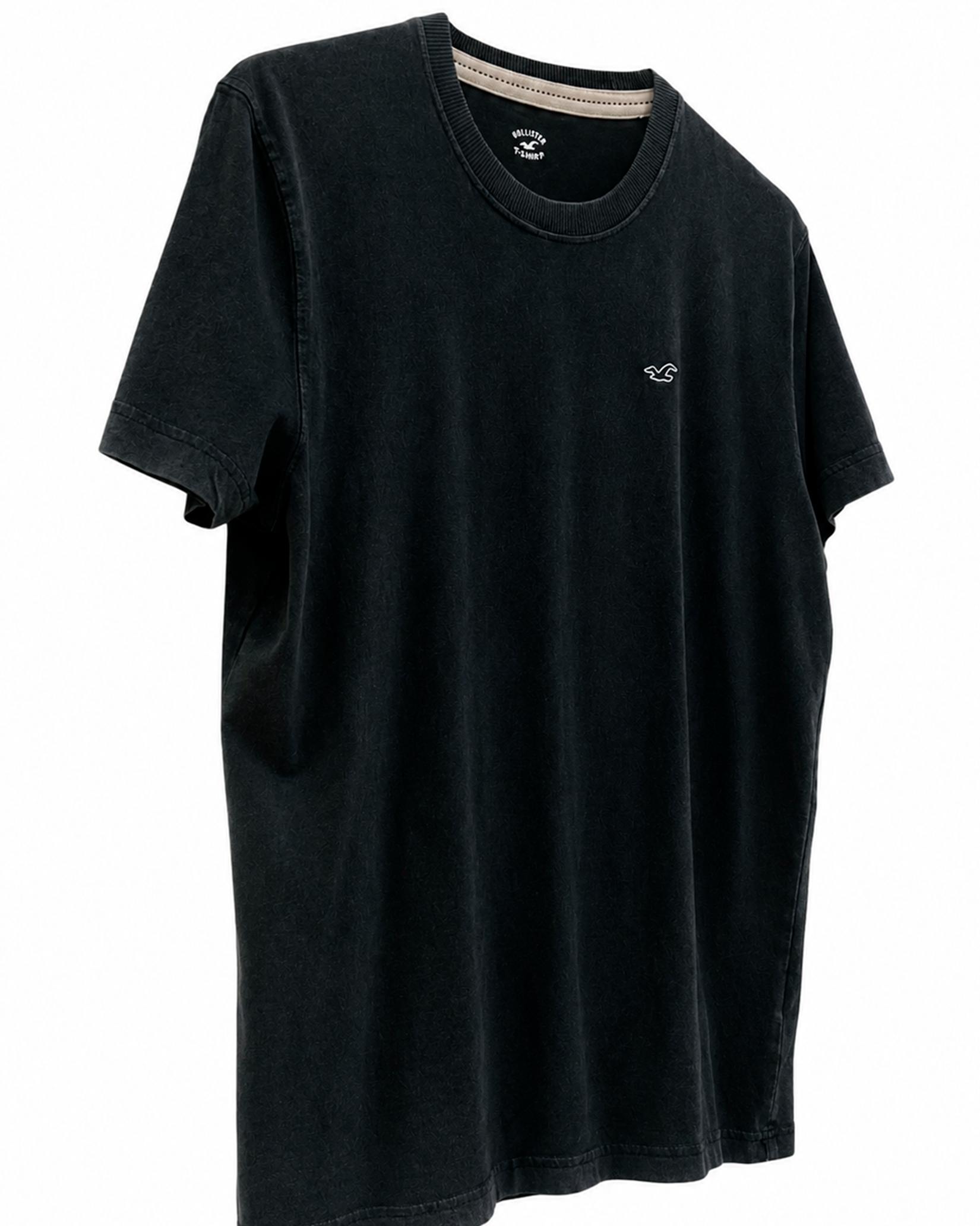 Polo Hollister Negro Acid Wash