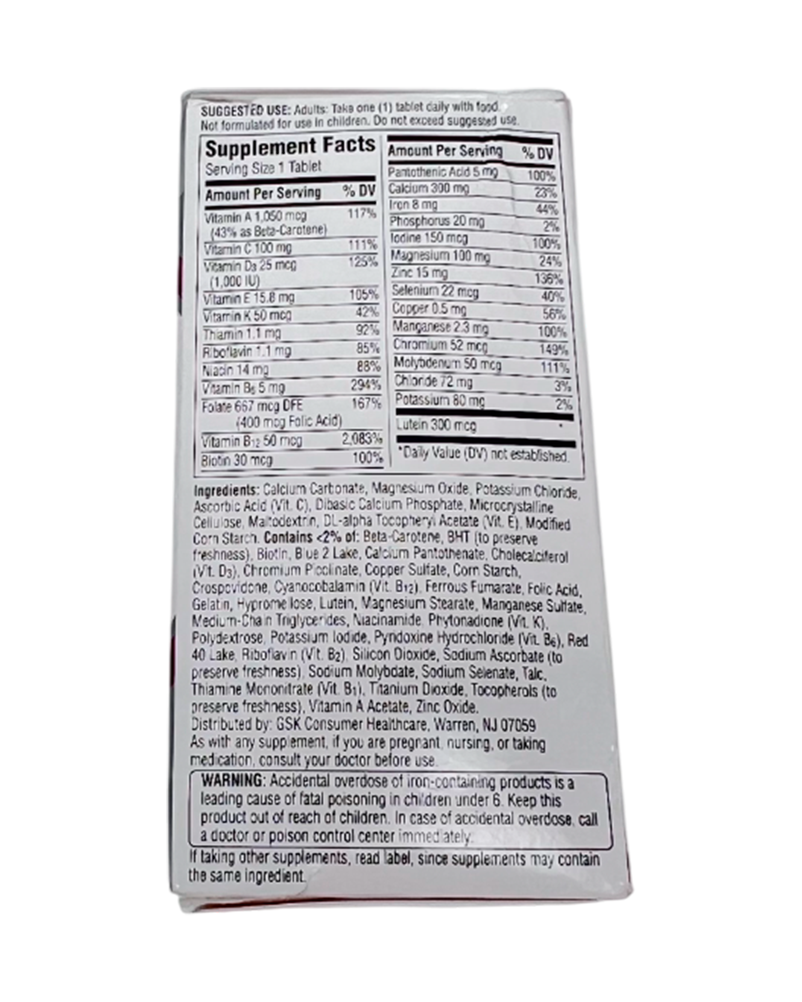 Vitamina Centrum Hombre Silver 50+