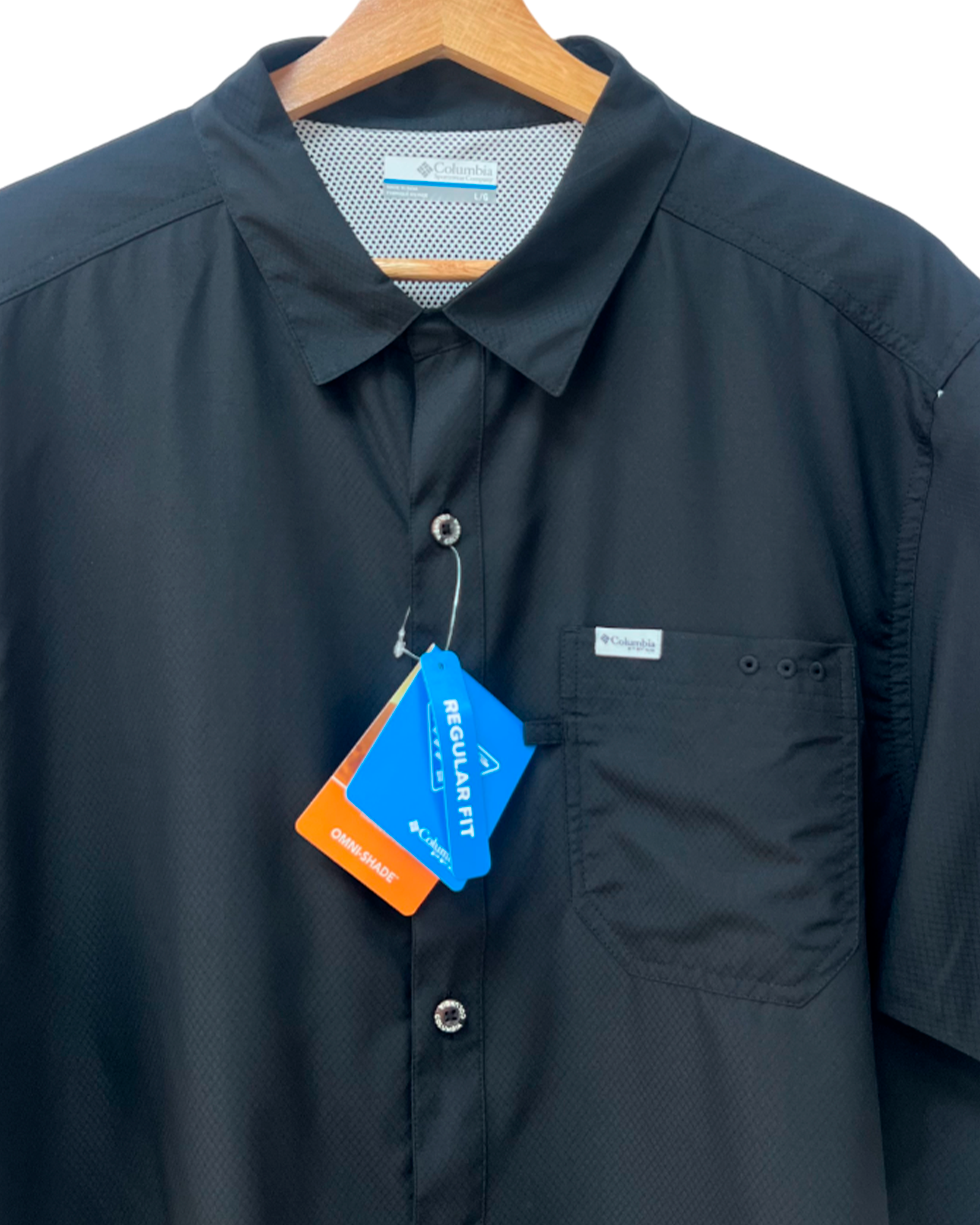 Camisa Columbia PFG Negra Slack Tide