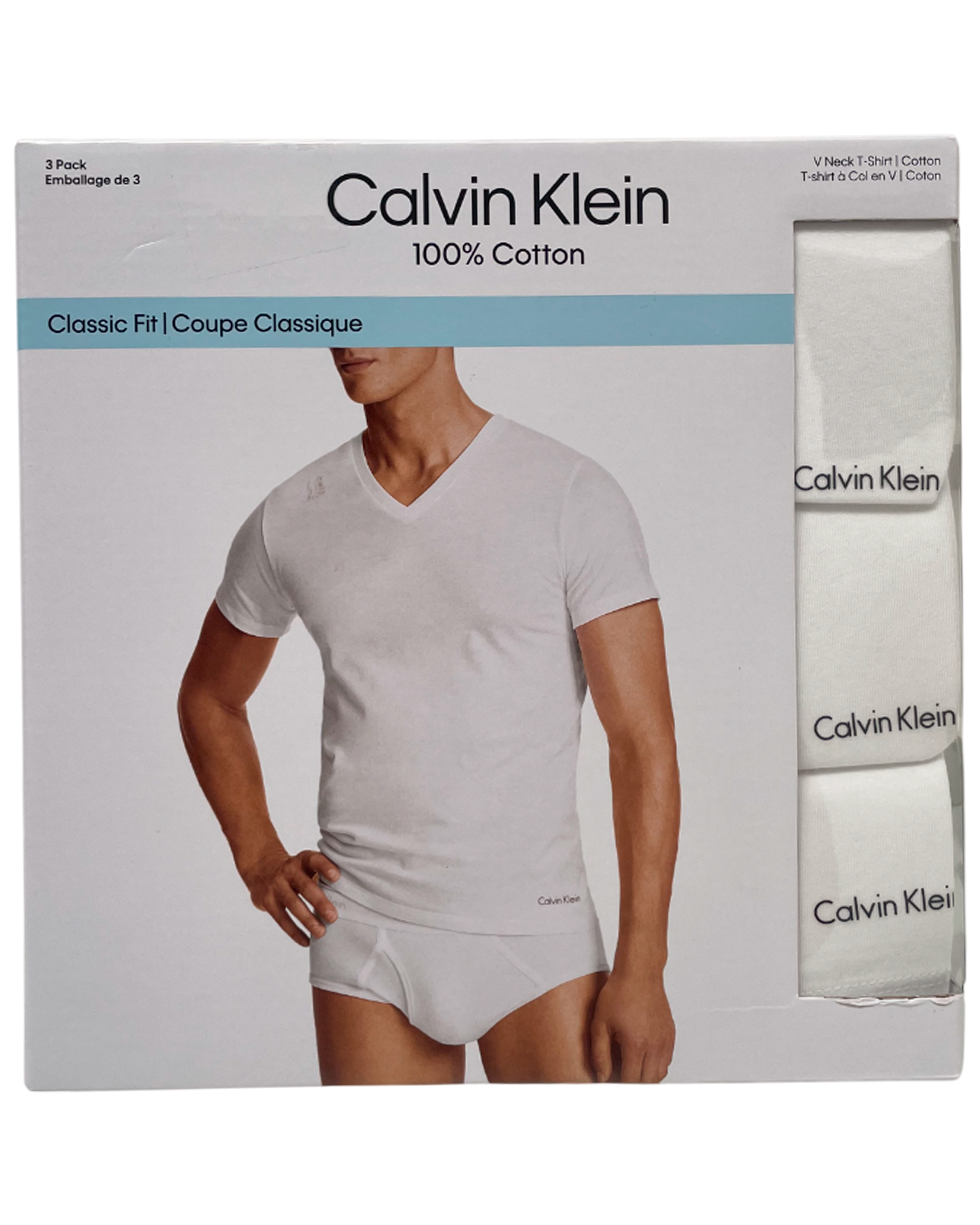 Polo Básico Cuello V Pack x 3 Calvin Klein
