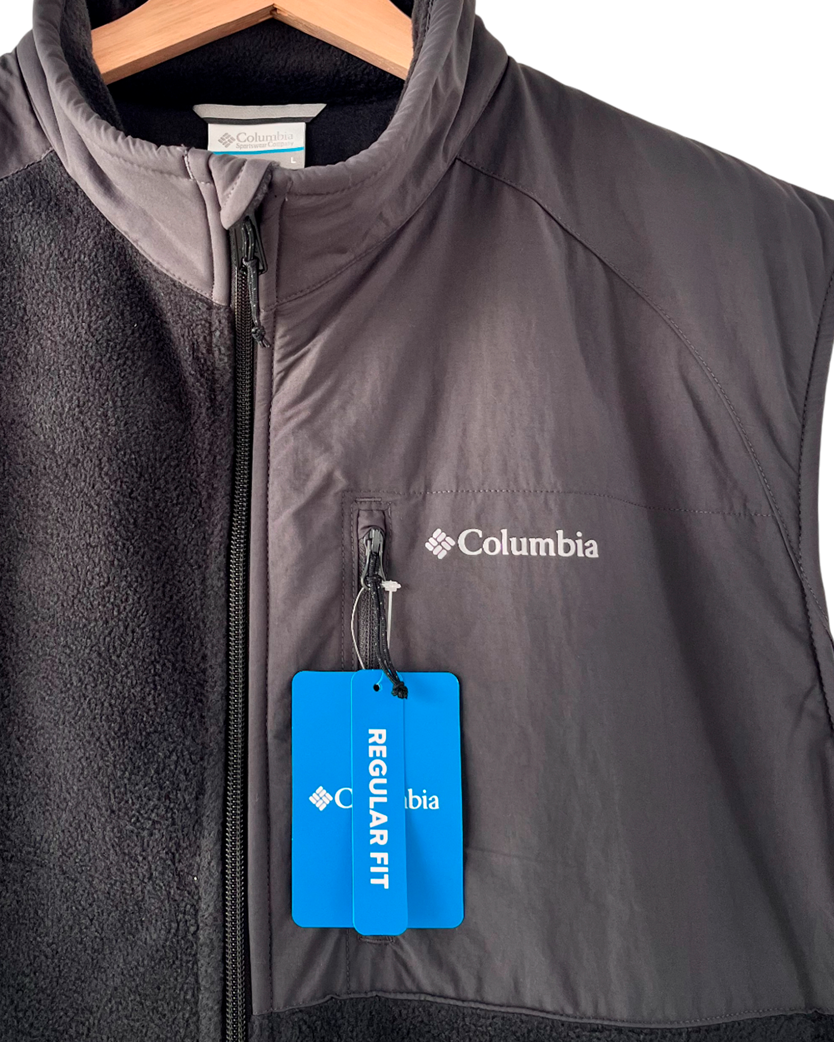 Chaleco Polar Columbia Negro/Gris