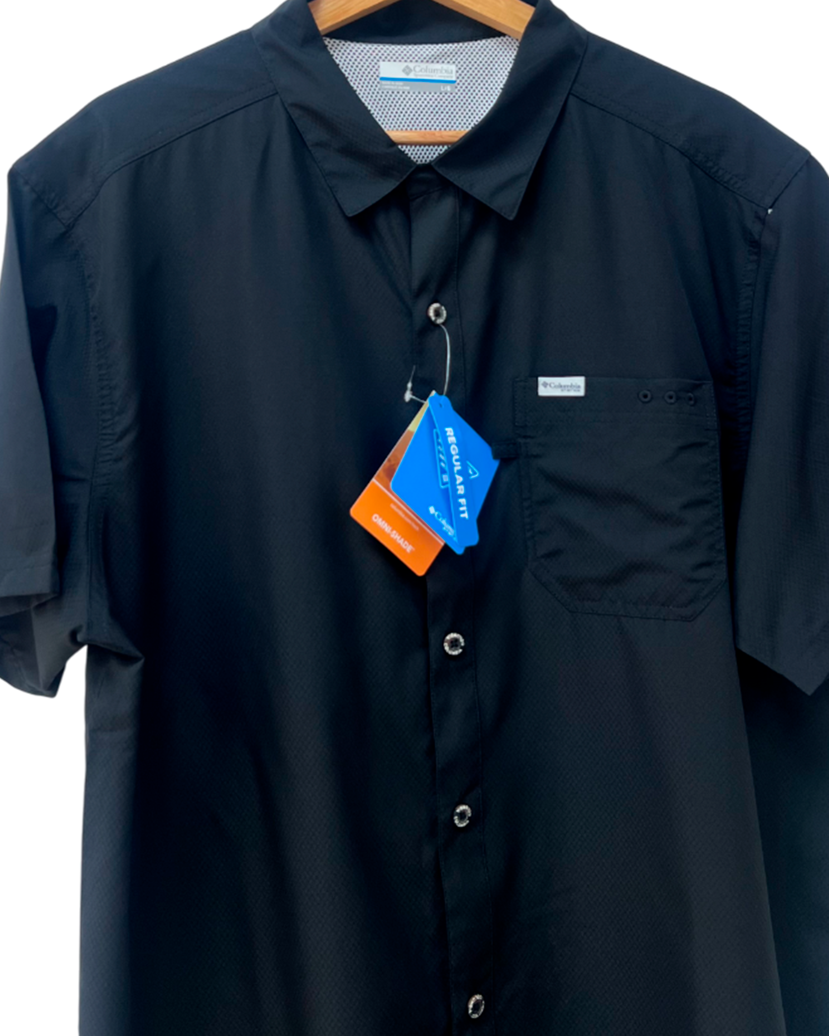 Camisa Columbia PFG Negra Slack Tide